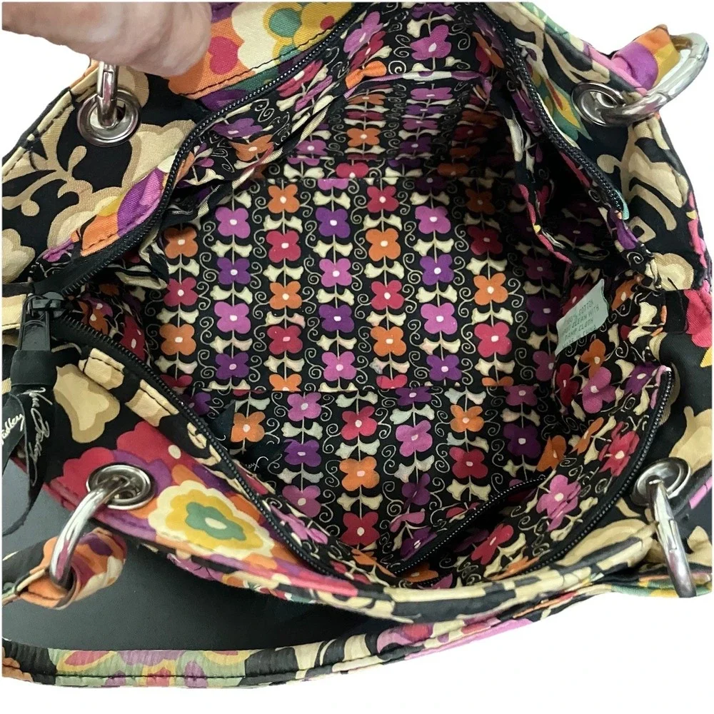 Vera Bradley Women's Retired Suzani Adjustable Bag Purse Purple Black